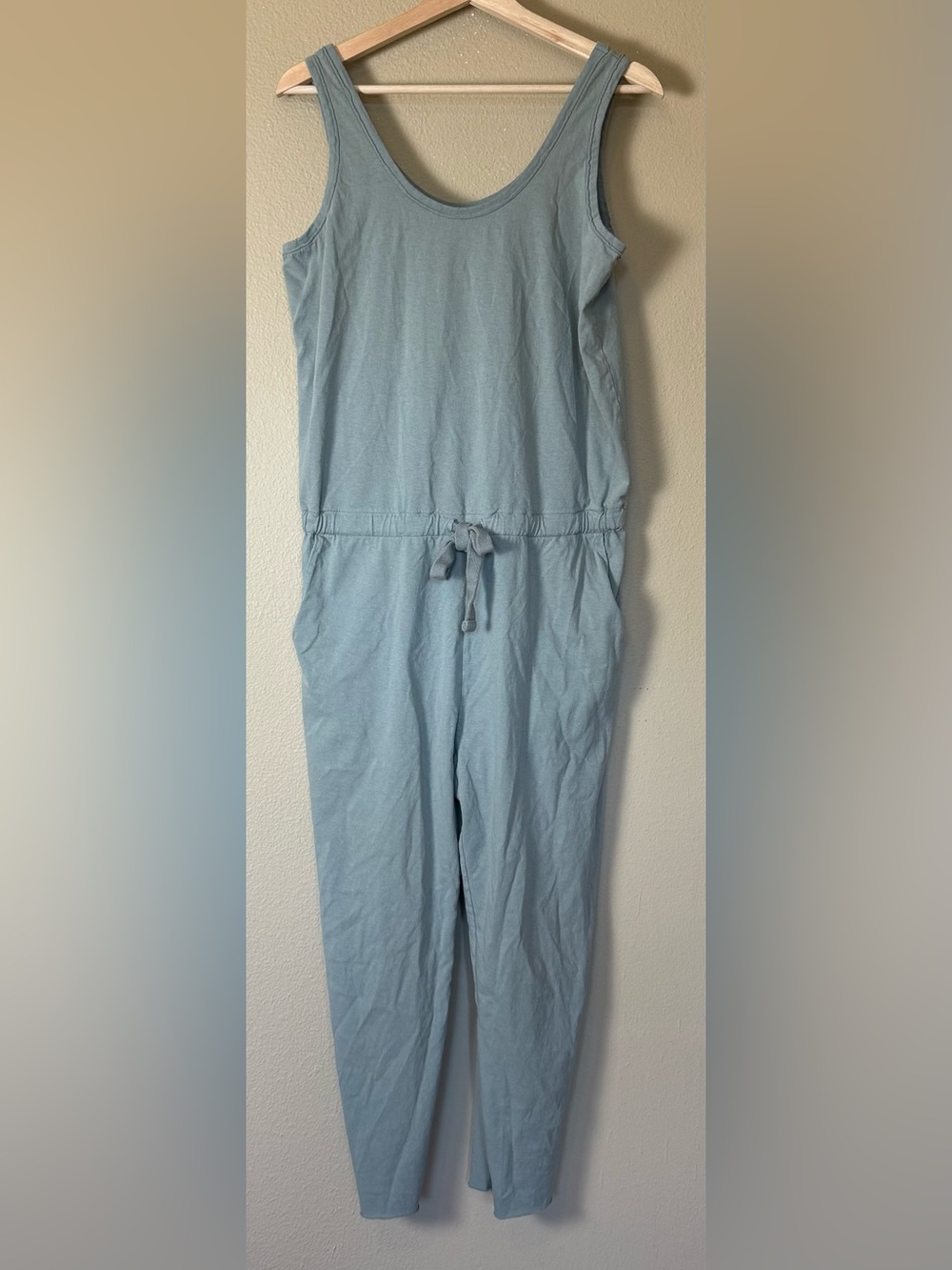 Frank & Eileen Green Tie Waist Cotton Tank Jumpsuit Size Medium - Picture 2 of 7